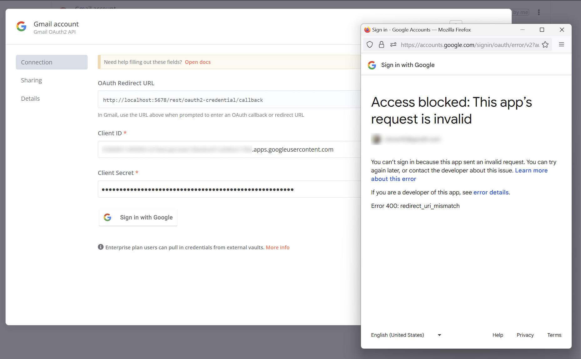Trouble configuring Gmail Credientals running on localhost using Ngrok -  Questions - n8n Community