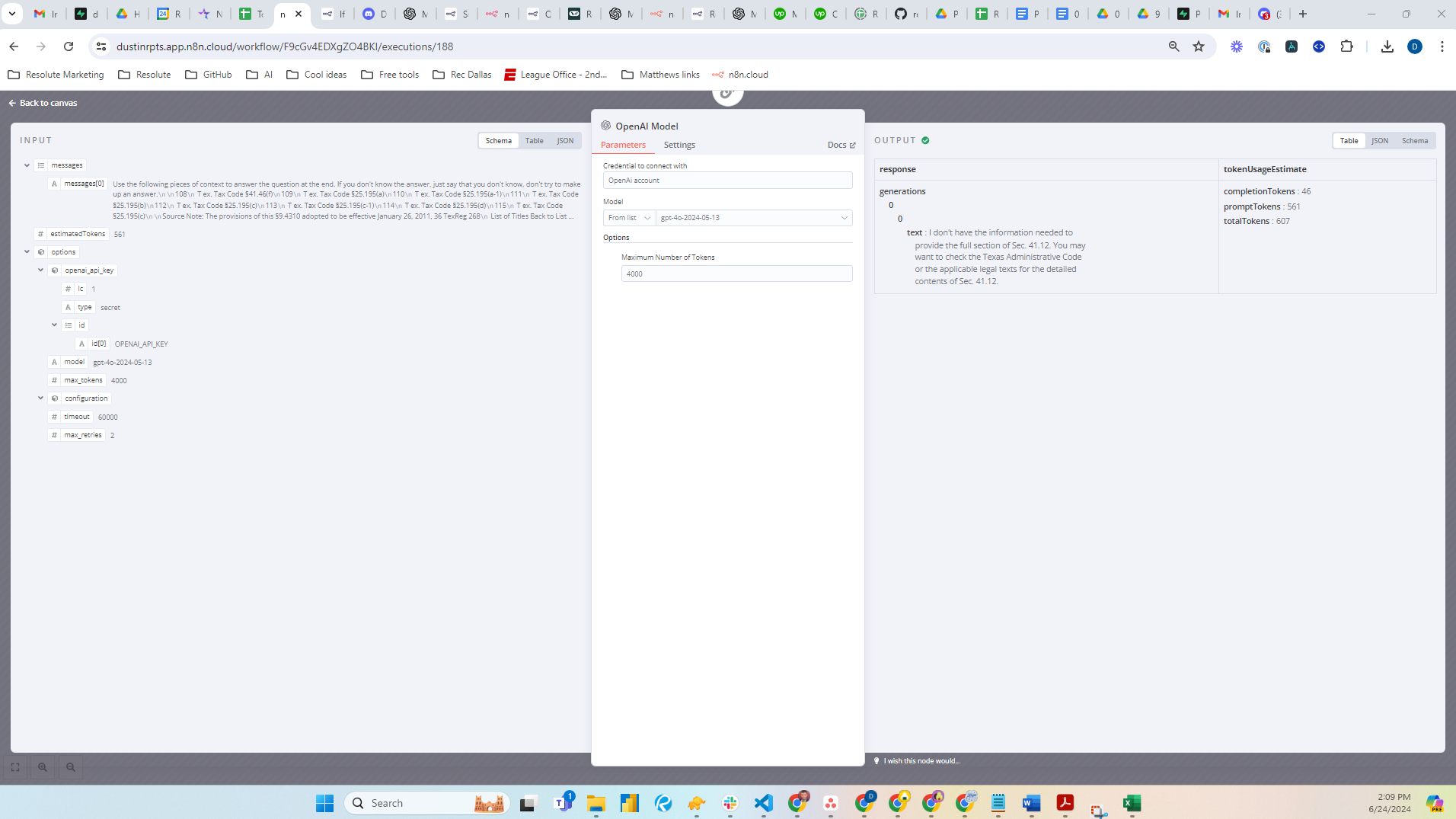 OpenAI Model responding with 