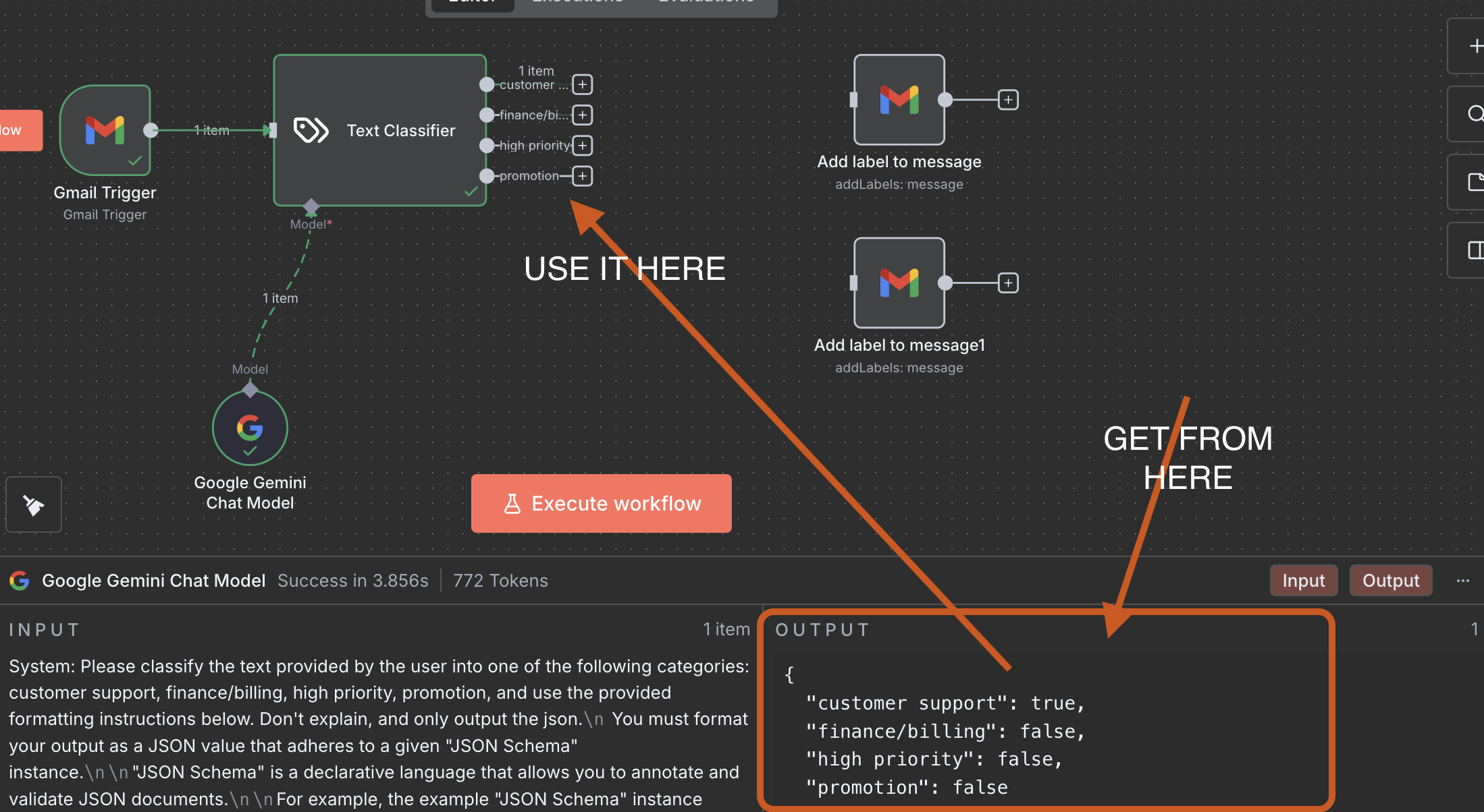 How can I pass Gemini node output to another node? - Questions