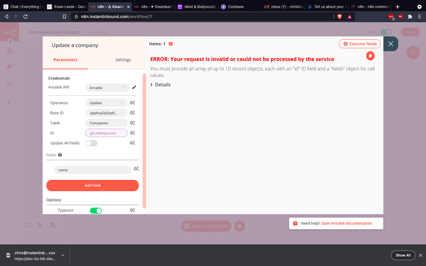 airtable change primary field