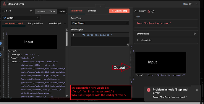 Stop and Error - 3 - Error Object Type - Simple String
