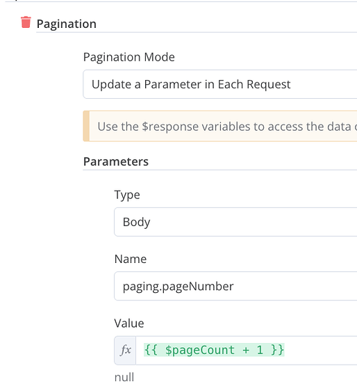 HTTP Pagination with POST Request Body Parameters pageCount not