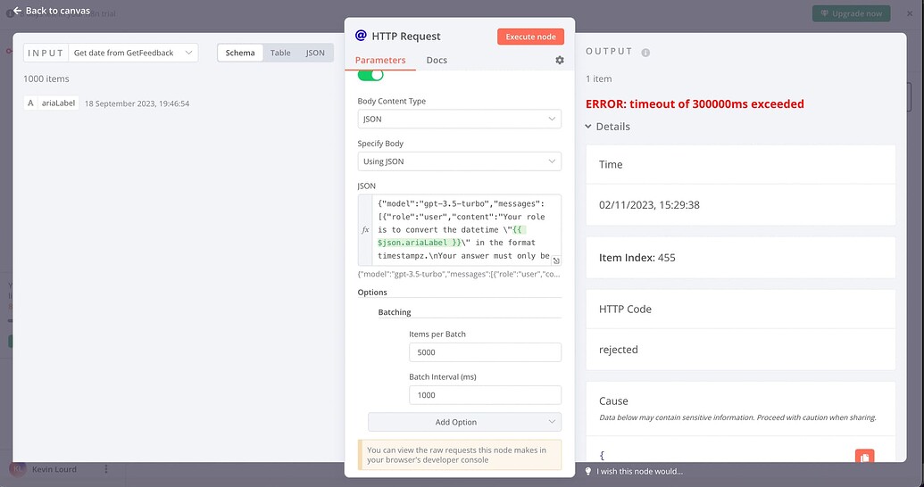 [HTTP Request - timeout of 300000ms exceeded] Can I extend timeout ...