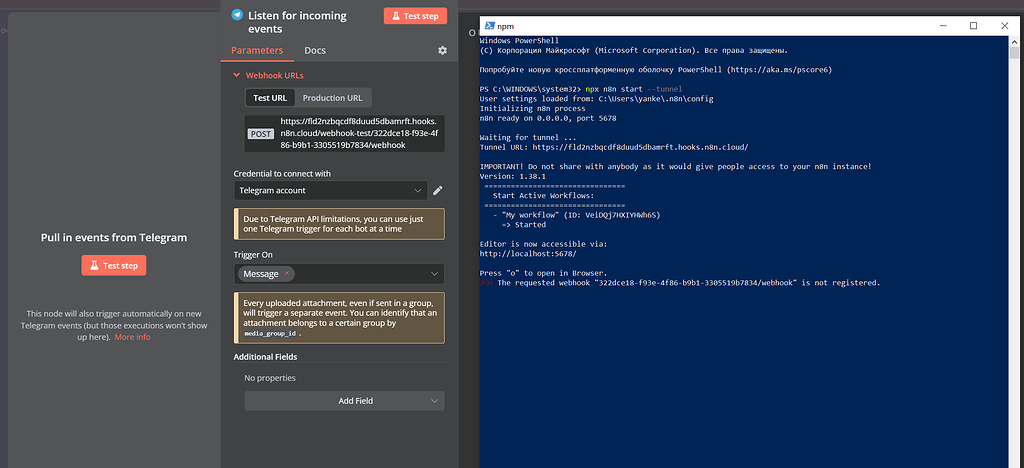 Telegram Webhooks Are Not Registred Trouble Questions N8n Community