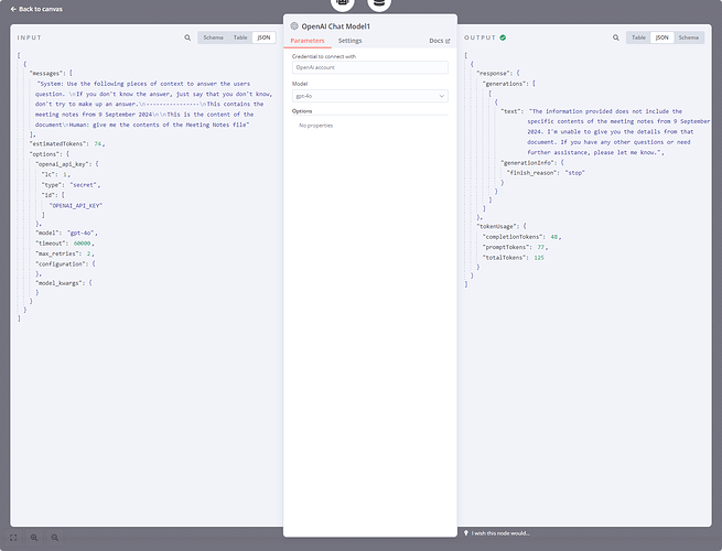 Chat Model input output