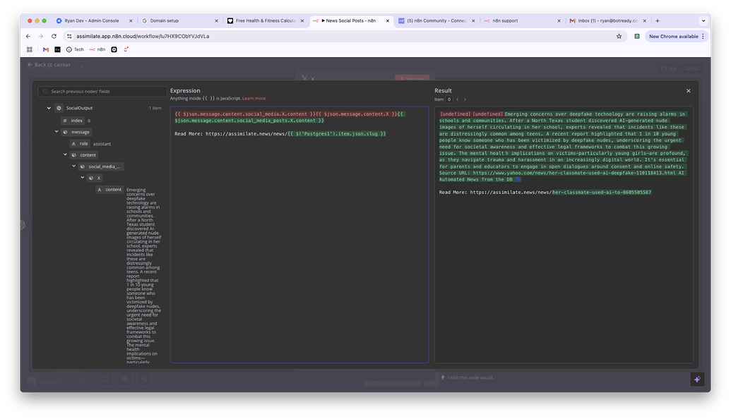 Object Object Error when using AI outputs - Questions - n8n Community