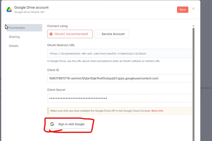 sign with google step