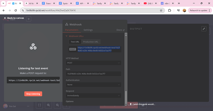 webhook listening