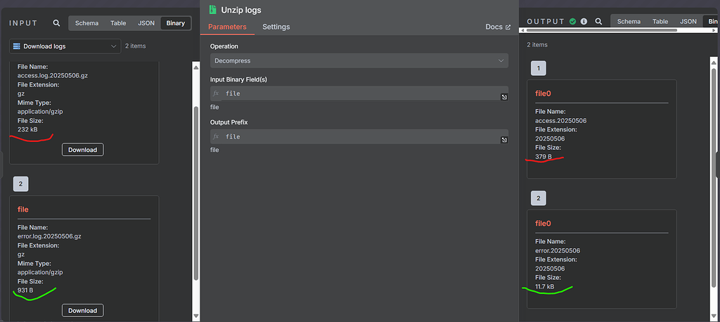 File is truncated after decompression - Questions - n8n Community