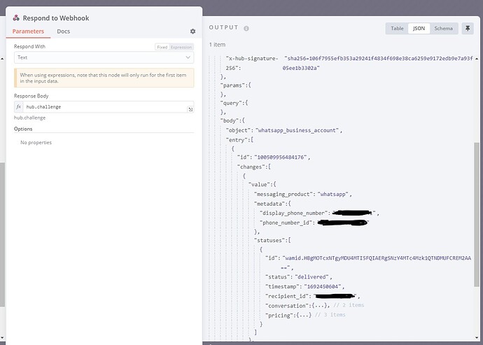 Respond to webhook
