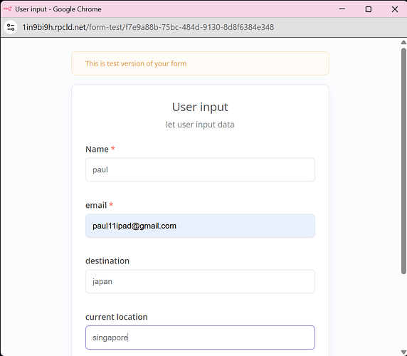 enter 4 field all text input