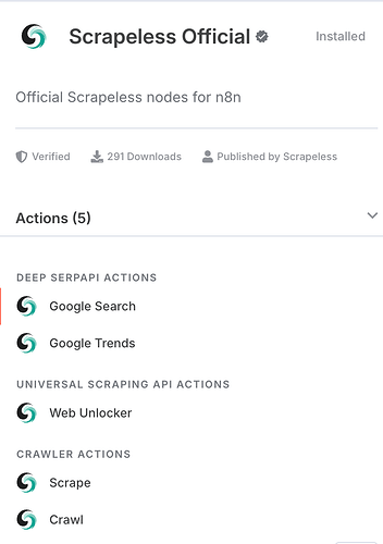 Scrapeless node