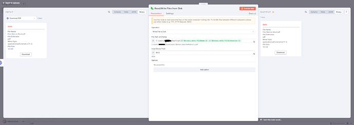 Write file configuration