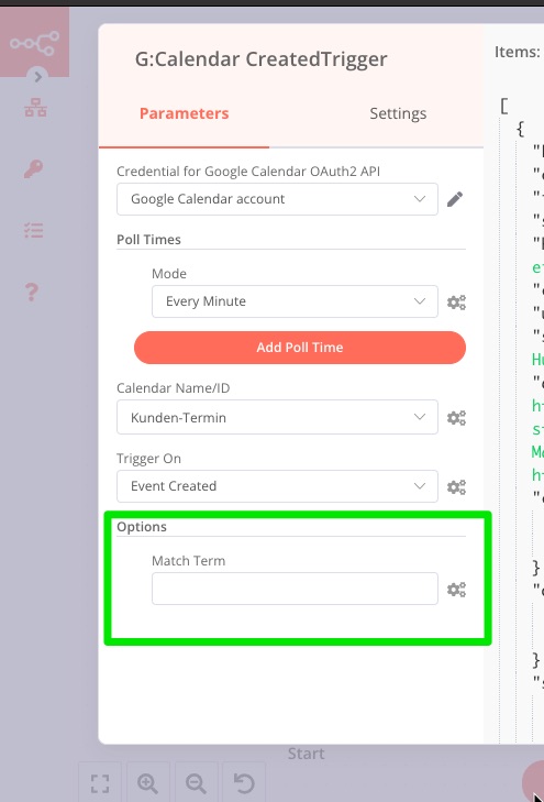 How To Use Match Term Option In Trigger Node Questions N8n