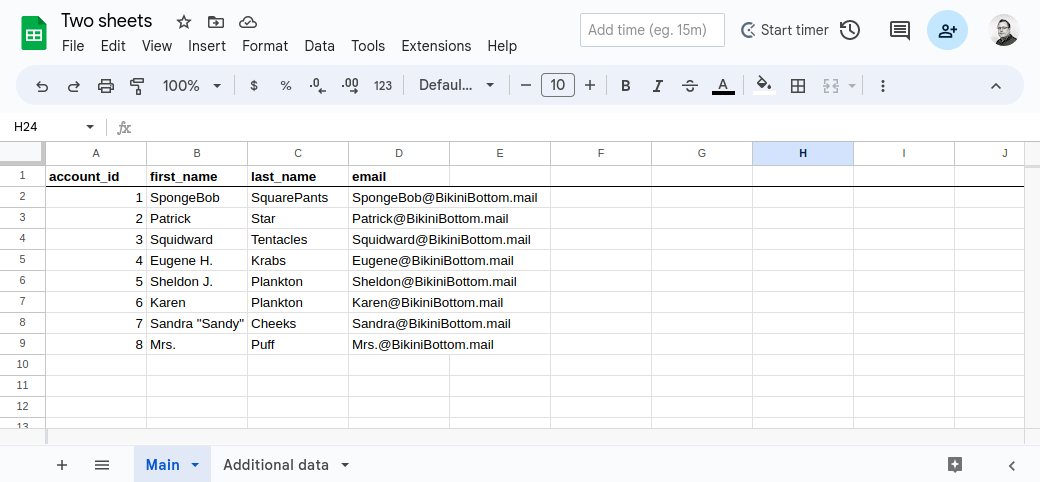 share data between google sheets