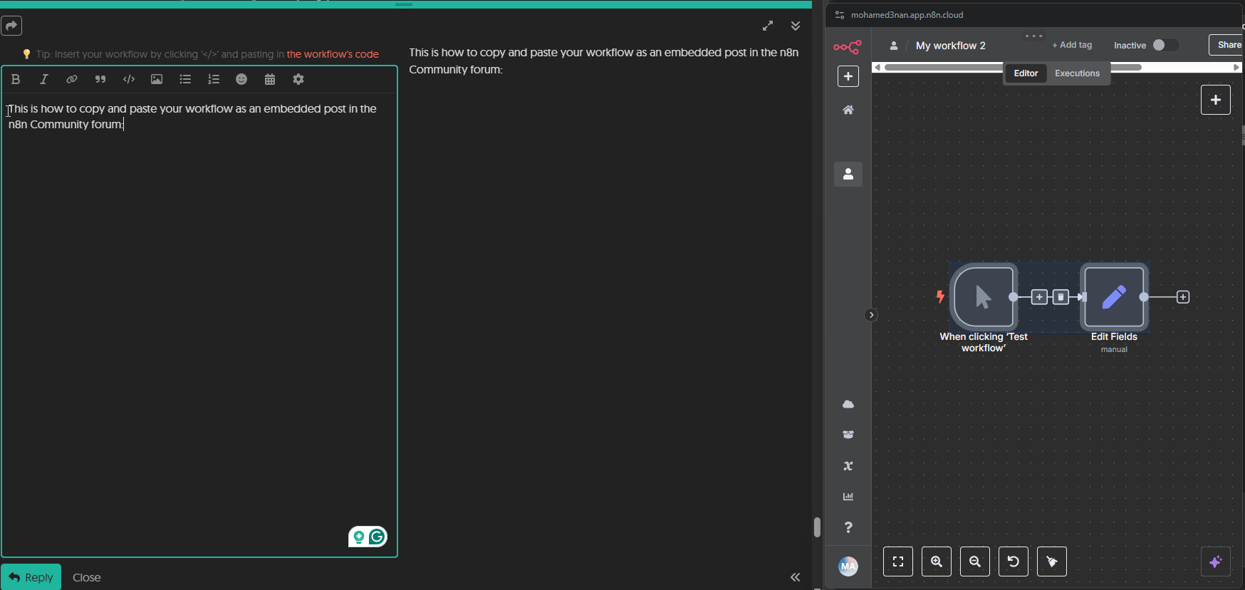 n8n attach workflow